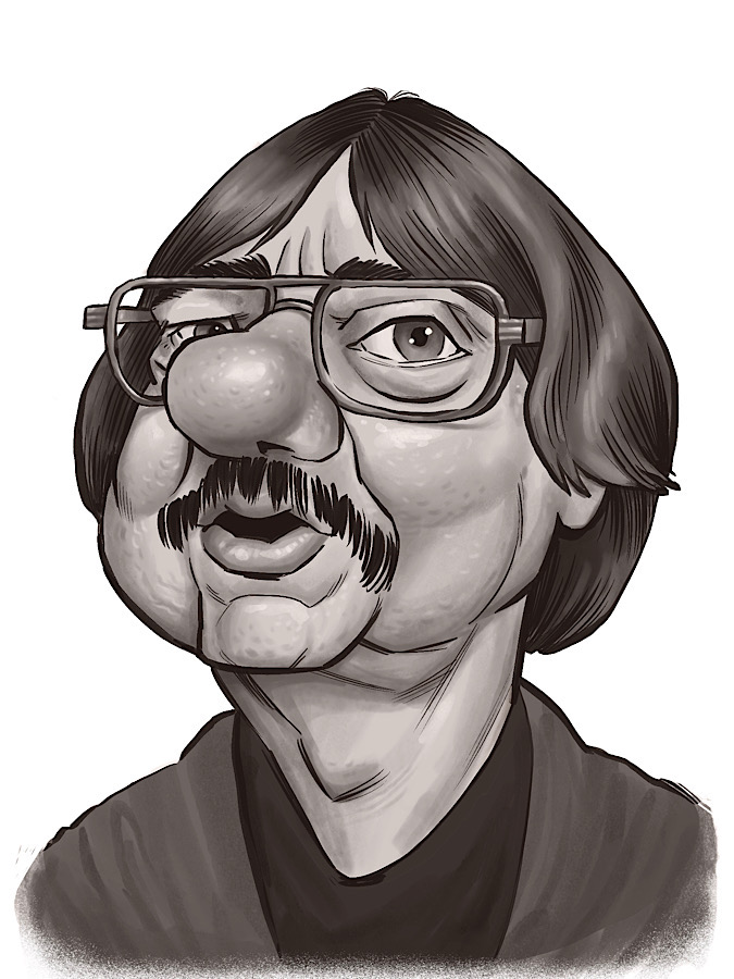 Big nosed man digital painting